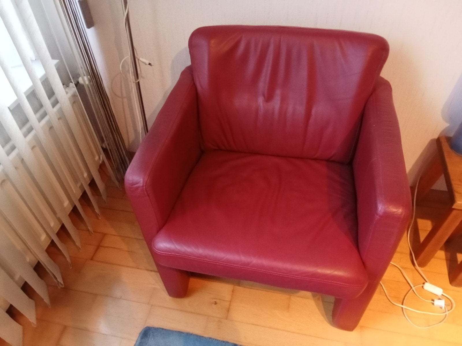 Rode leren bankstel LEOLUX: 3-zits, 2zits en optioneel faute, Ophalen, 250 tot 300 cm, Gebruikt, Klassiek