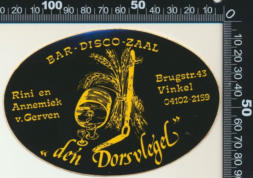Sticker: Bar Disco Zaal Den Dors, Ophalen of Verzenden, Zo goed als nieuw, Bedrijf of Vereniging