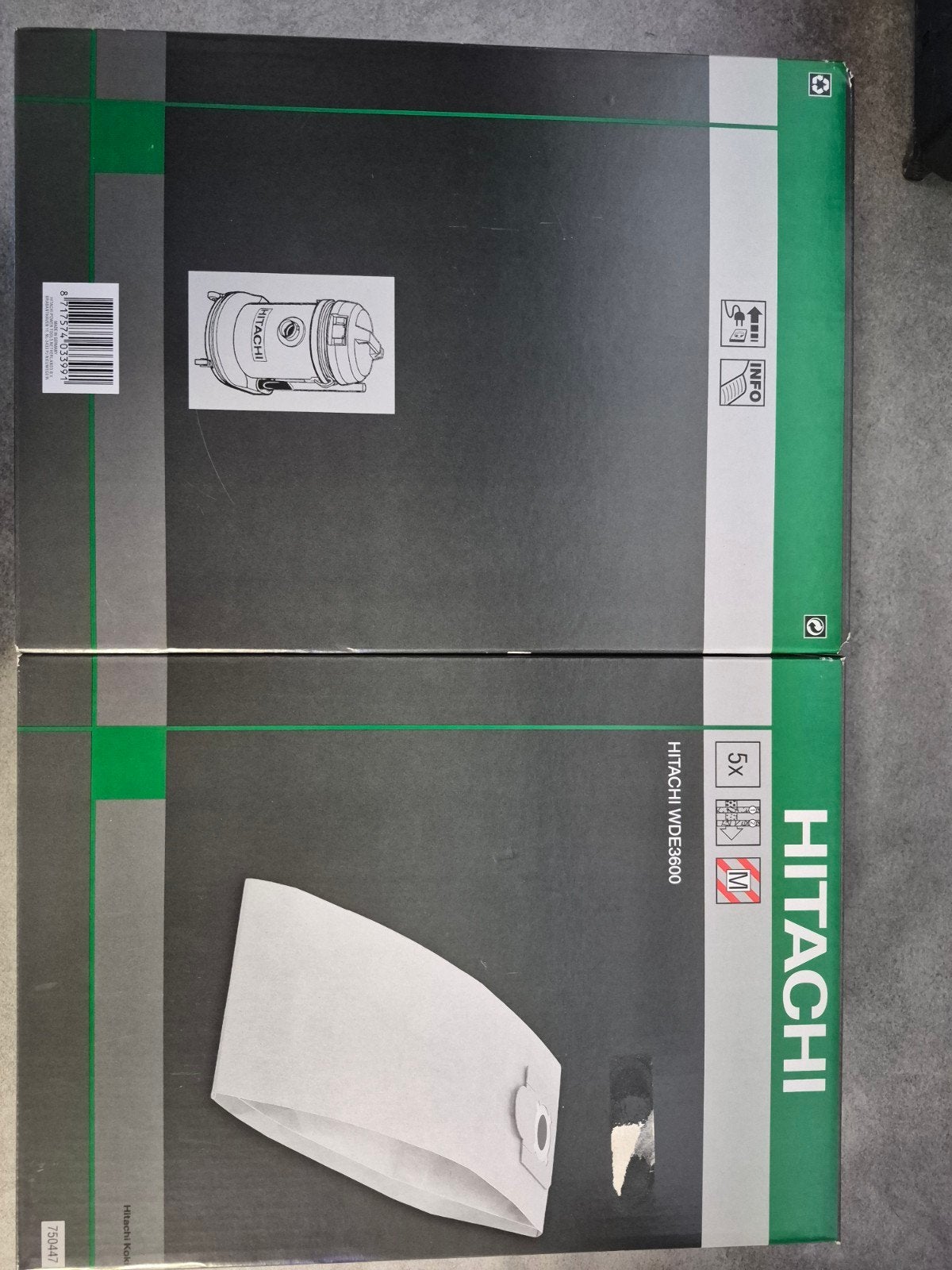 Hitachi WDE3600 Stofzuigerzakken (5 stuks), Nieuw, Ophalen of Verzenden, Overige kleuren, Overige merken