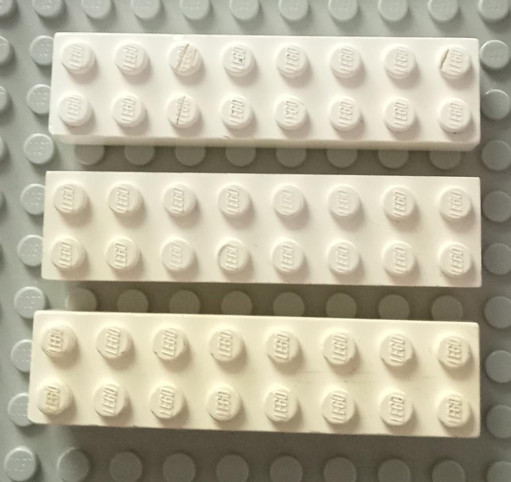 3007 (3) white 3x Brick 2 x 8 Patend Pending, Ophalen of Verzenden, Gebruikt