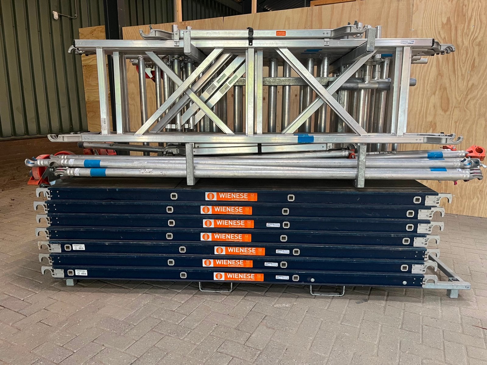 Rolsteiger met Fiberdek Legborden, Doe-het-zelf en Verbouw, Ophalen, Gebruikt, Rolsteiger of Kamersteiger, 5 meter of hoger