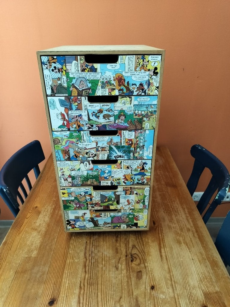 Ladekast met wieltjes, Huis en Inrichting, Ophalen, Overige materialen, Minder dan 50 cm, 5 laden of meer