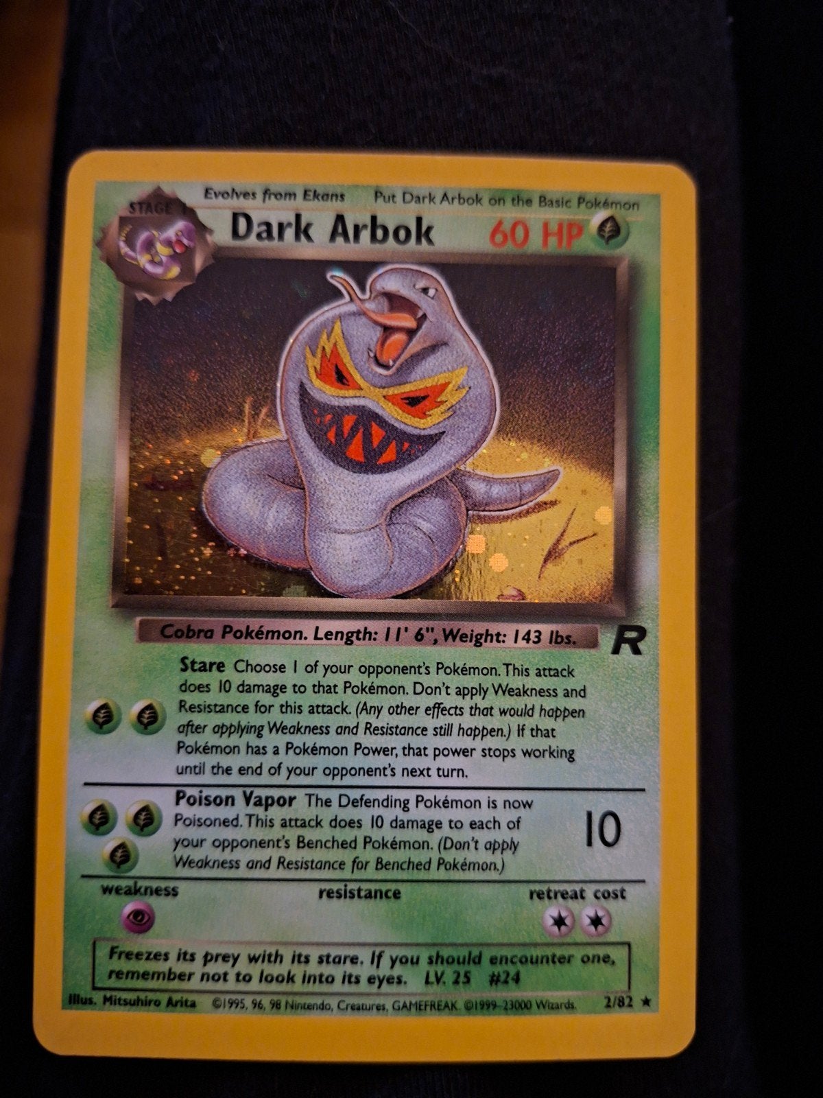 pokemon Dark Arbok 2/82 drukfout, Ophalen of Verzenden, Zo goed als nieuw