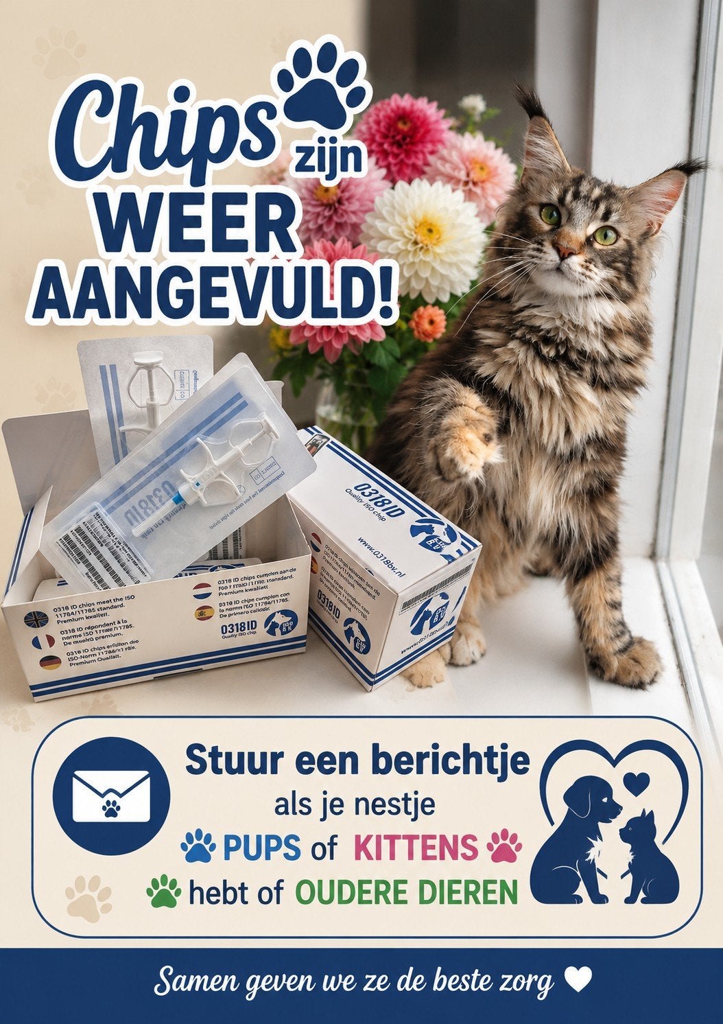 Chippen van uw hond of kat, Ophalen, Nieuw