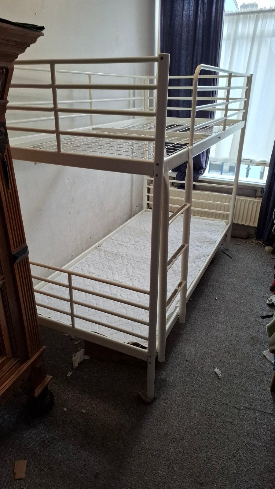 Wit ikea stapelbed metaal, Ophalen, 90 cm, 160 tot 180 cm, Tweepersoons