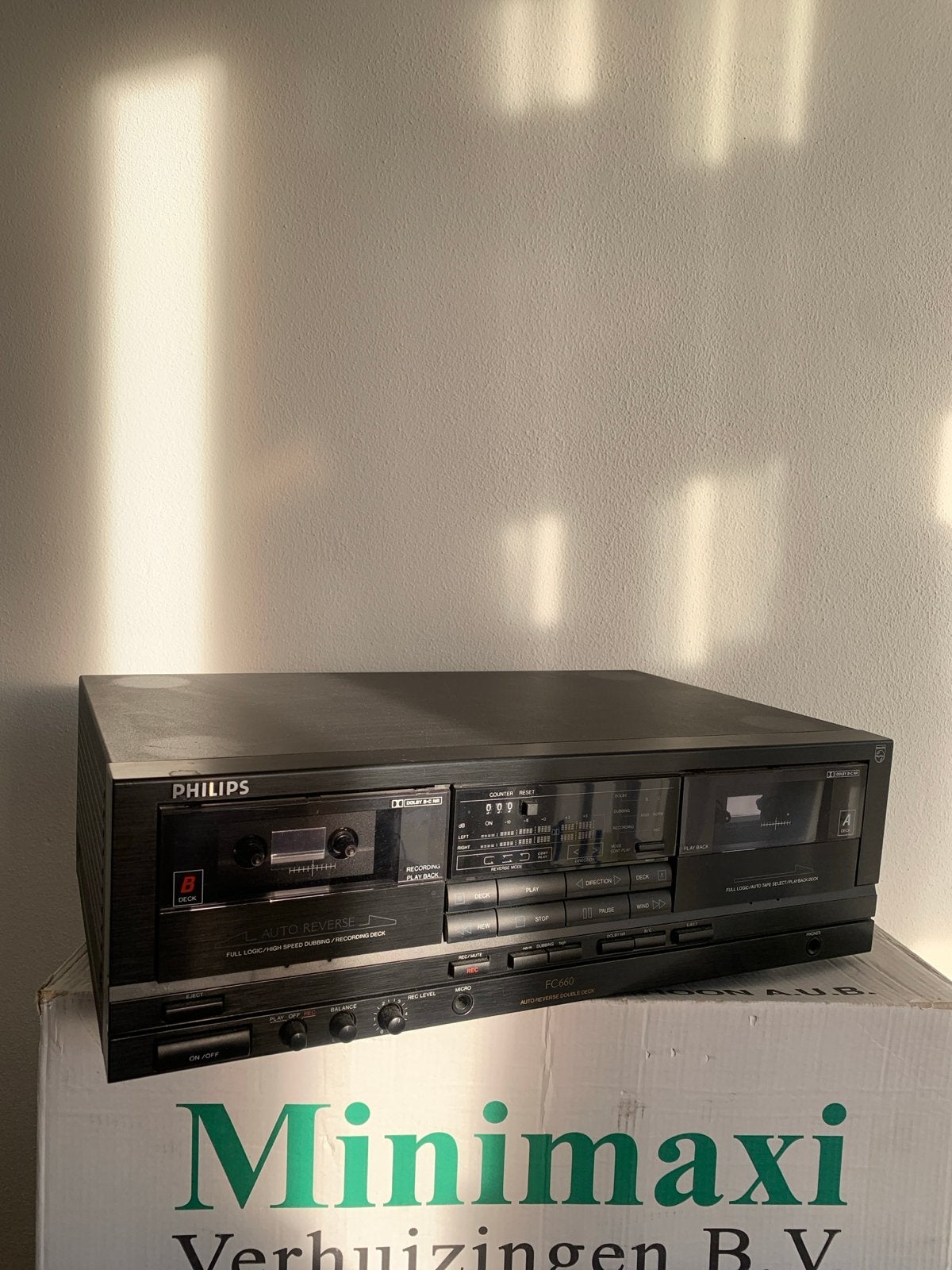 Philips FC660 Dubbel Cassettedeck met Auto-Reverse, Audio, Tv en Foto, Ophalen of Verzenden, Dubbel, Philips, Auto-reverse