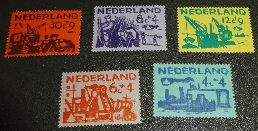 Zomerzegels - 722#726 1959 - Deltawerken - Serie - PNe01-09, Postzegels en Munten, Verzenden, Na 1940, Postfris