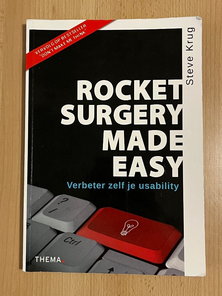 Rocket Surgery Made Easy - Verbeter zelf je usability (NL), Gelezen, Steve Krug, Gamma, HBO