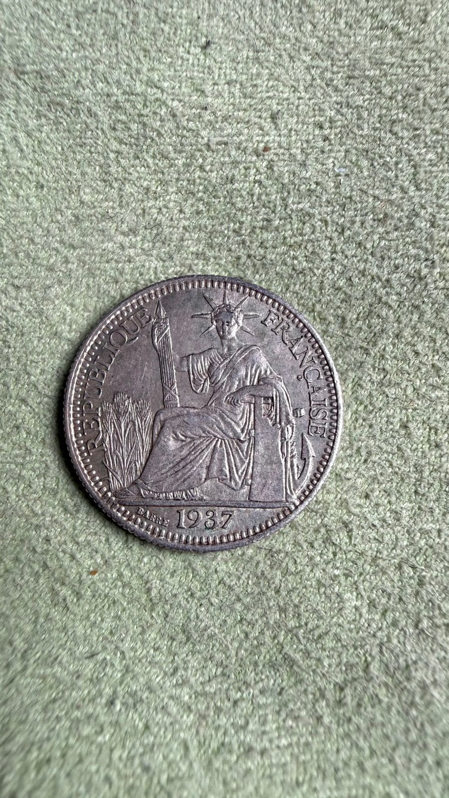 1937 FRENCH INDO-CHINA Antique 10 Centimes, Verzenden