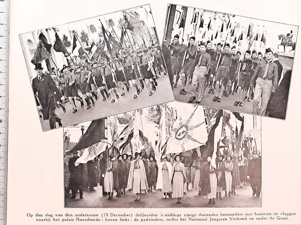 Scouting 1936; defilé voor paleis Noordeinde in Den Haag, Verzenden, Voor 1940, Gebruikt, Overige onderwerpen
