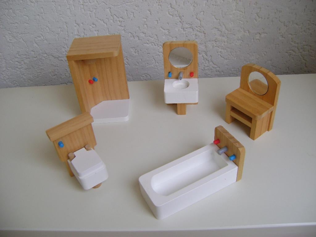 5del badkamer poppenhuis bad12lx5,6h douche 12hx7br wastafel, Kinderen en Baby's, Speelgoed | Poppenhuizen, Ophalen of Verzenden