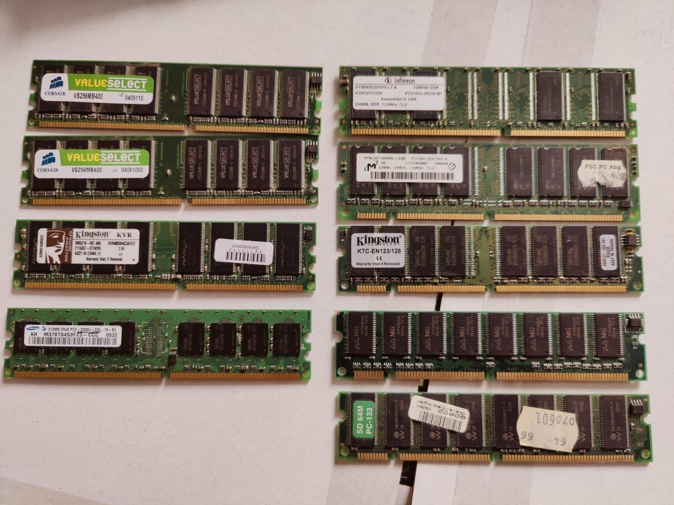 Partij Retro RAM Geheugen - (SDRAM PC133 & DDR1 400/333), 133, 333, 400, Ophalen of Verzenden, DDR, Desktop