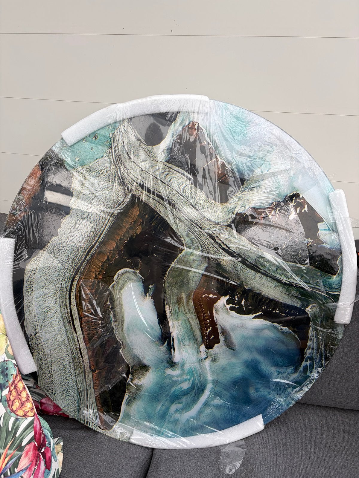 Nieuwe Glazen Wanddecoratie - Abstract Design 75 cm Breed, Ophalen, Nieuw, Glas, Decoratieobject