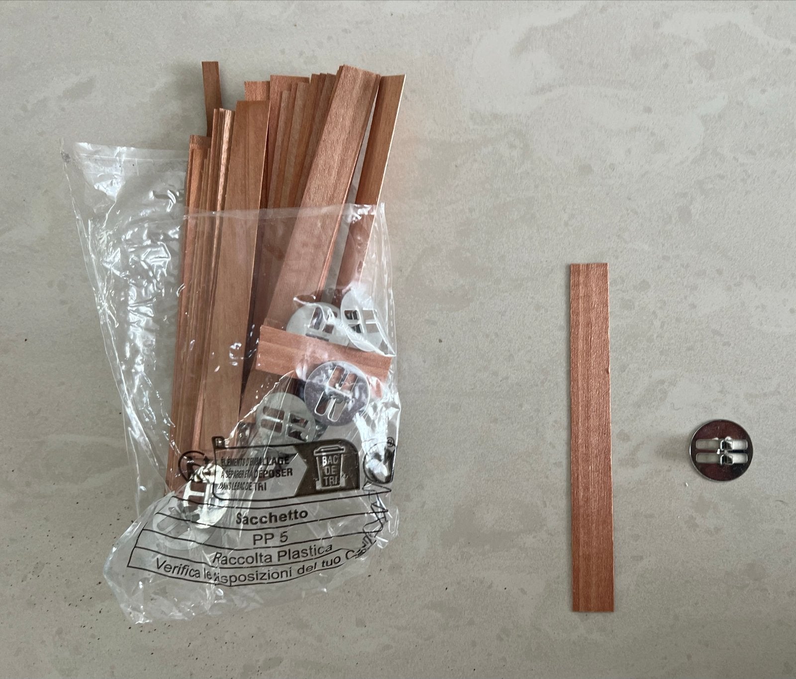 Houten lonten voor kaarsen maken met metalen houders (nieuw), Ophalen of Verzenden, Nieuw