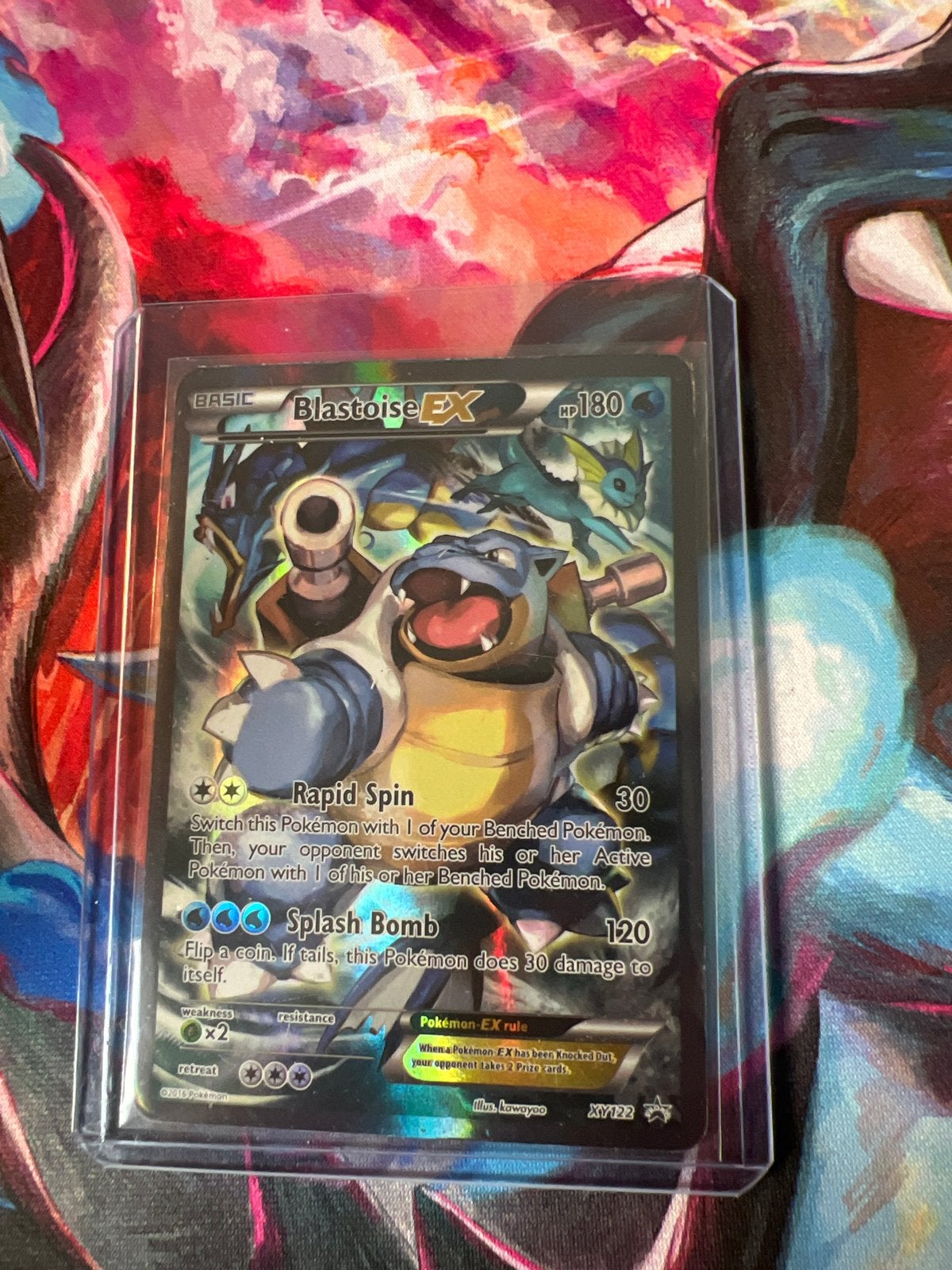 Pokémon Blastoise EX XY122 Promo Kaart, Ophalen of Verzenden, Zo goed als nieuw, Losse kaart