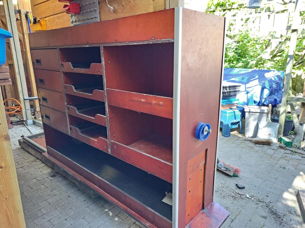 Robuuste werkbank/opbergkast met lades en vakken, Ophalen of Verzenden, Gebruikt