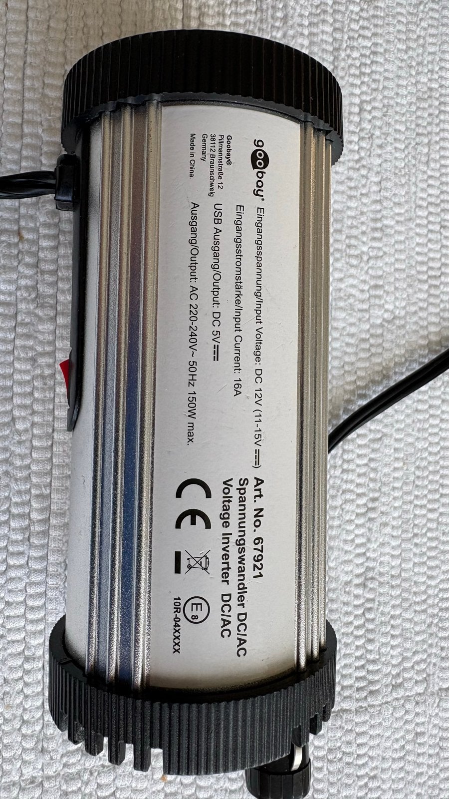 Goobay Spanningsomvormer DC/AC 12V naar 220-240V, Ophalen, Gebruikt