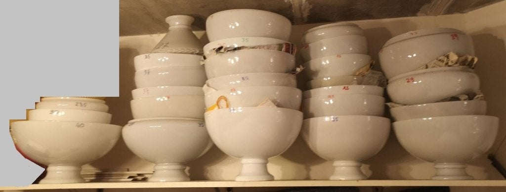 110x witte glazenkappen voor olielampen, Ophalen of Verzenden
