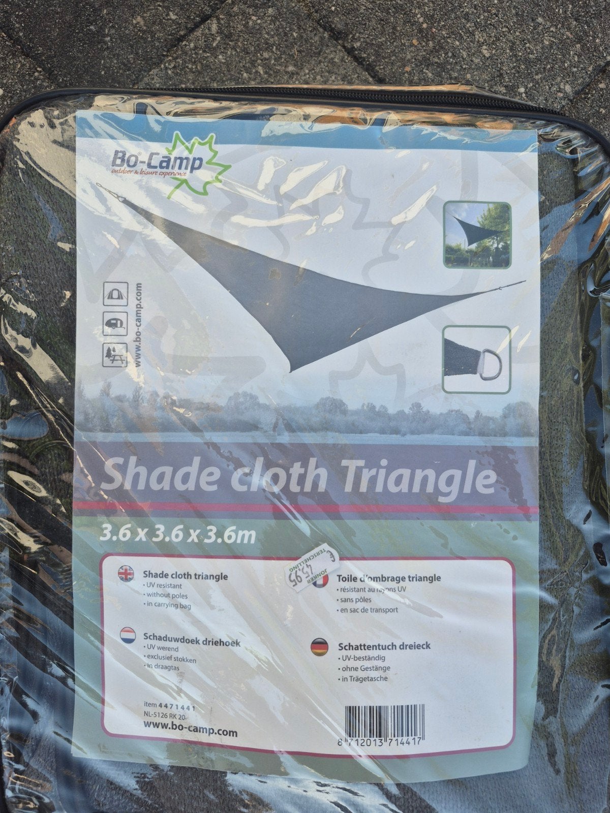 Tarp met 3 deelbare stokken en alle lijnen, Ophalen, Zo goed als nieuw