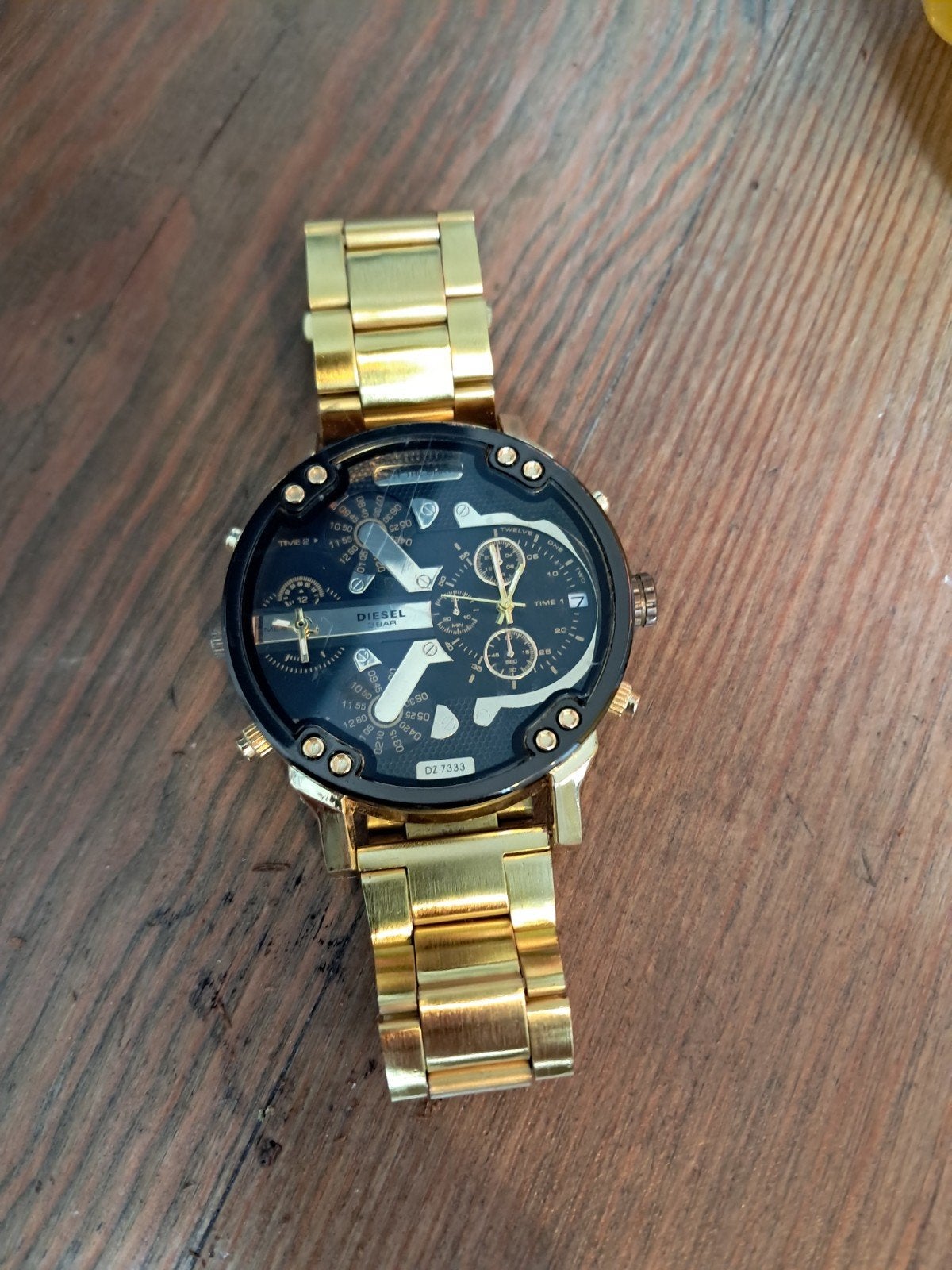 Diesel Mr Daddy 2.0 DZ7333 Horloge Goudkleurig 57 mm, Sieraden, Tassen en Uiterlijk, Horloges | Heren, Staal, Staal, Polshorloge