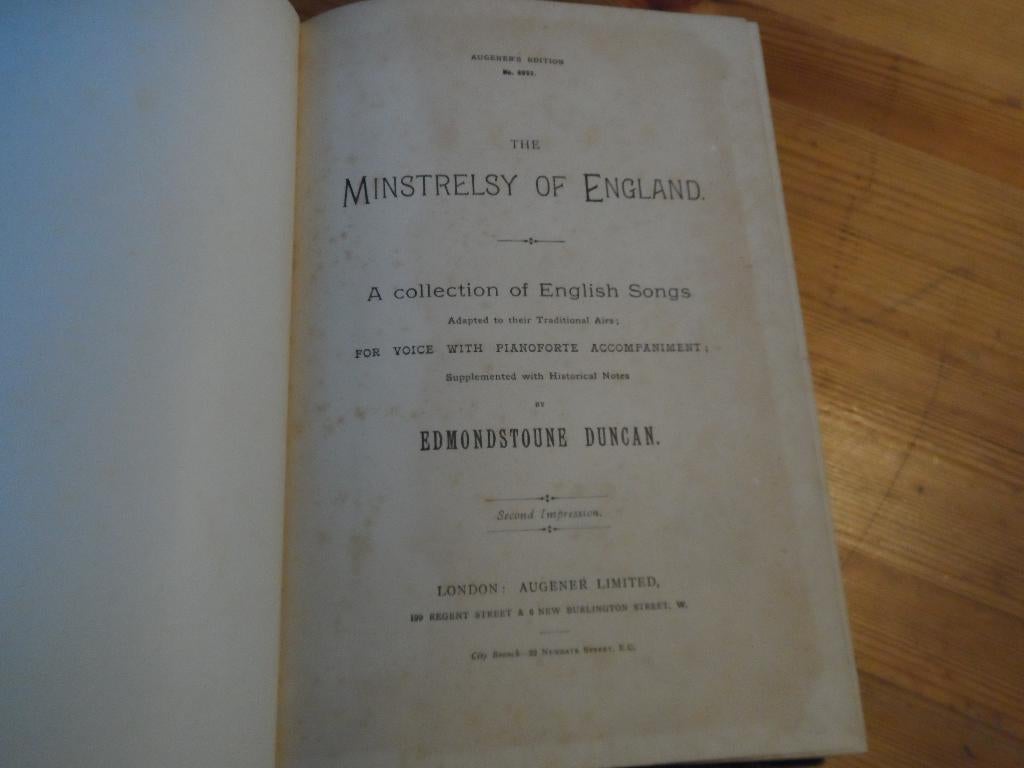 The minstrelsy of england - e. Duncan, Zang, Gebruikt, Ophalen of Verzenden, Artiest of Componist