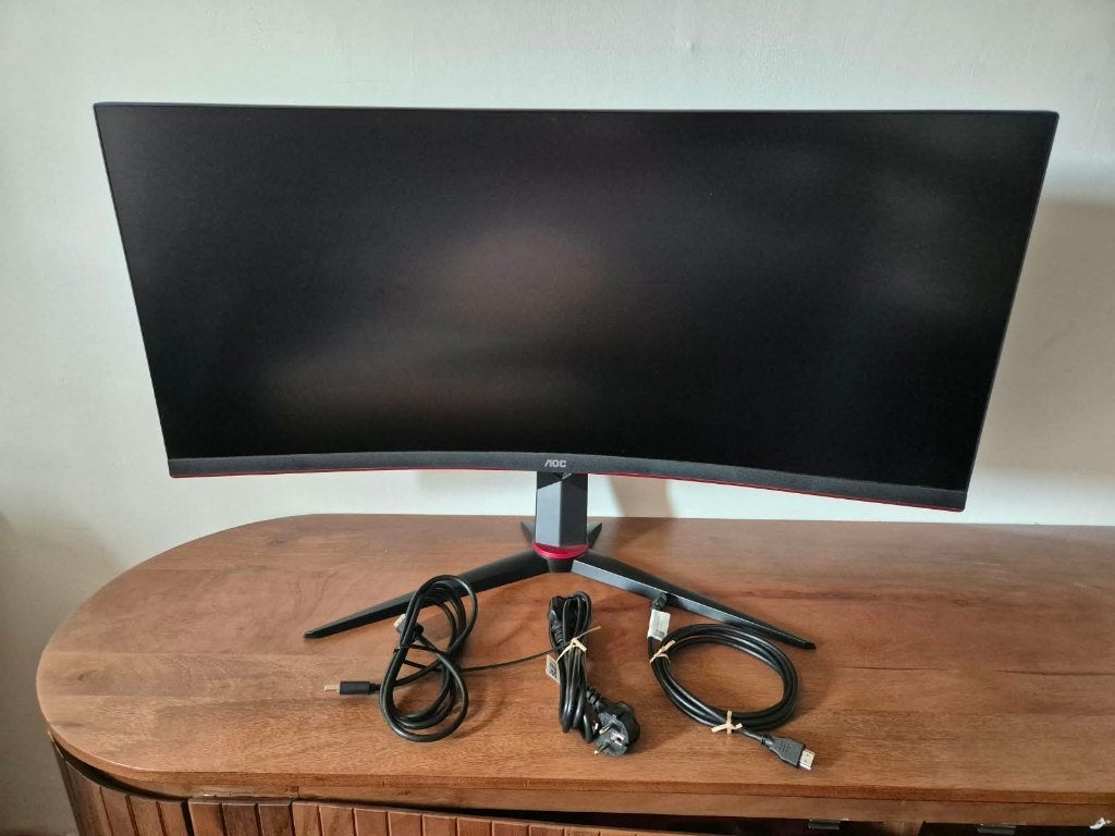 monitor (AOC CU34G2X/BK Gaming), Computers en Software, IPS, 101 t/m 150 Hz, AOC Gaming, Zo goed als nieuw