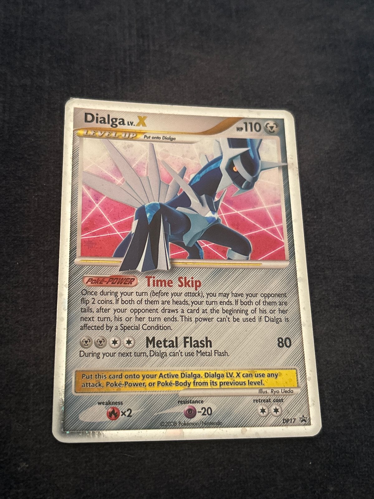 Pokémon Dialga LV.X DP17 Promo - Diamond & Pearl, Ophalen of Verzenden, Gebruikt, Losse kaart