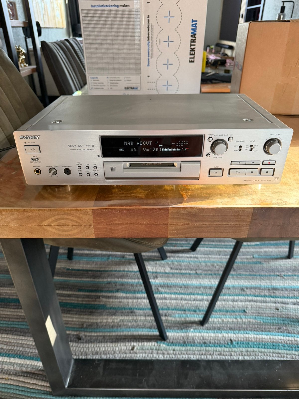 Sony minidisc MDS-JB930 Qs zilver, Ophalen of Verzenden, Minidisc-recorder
