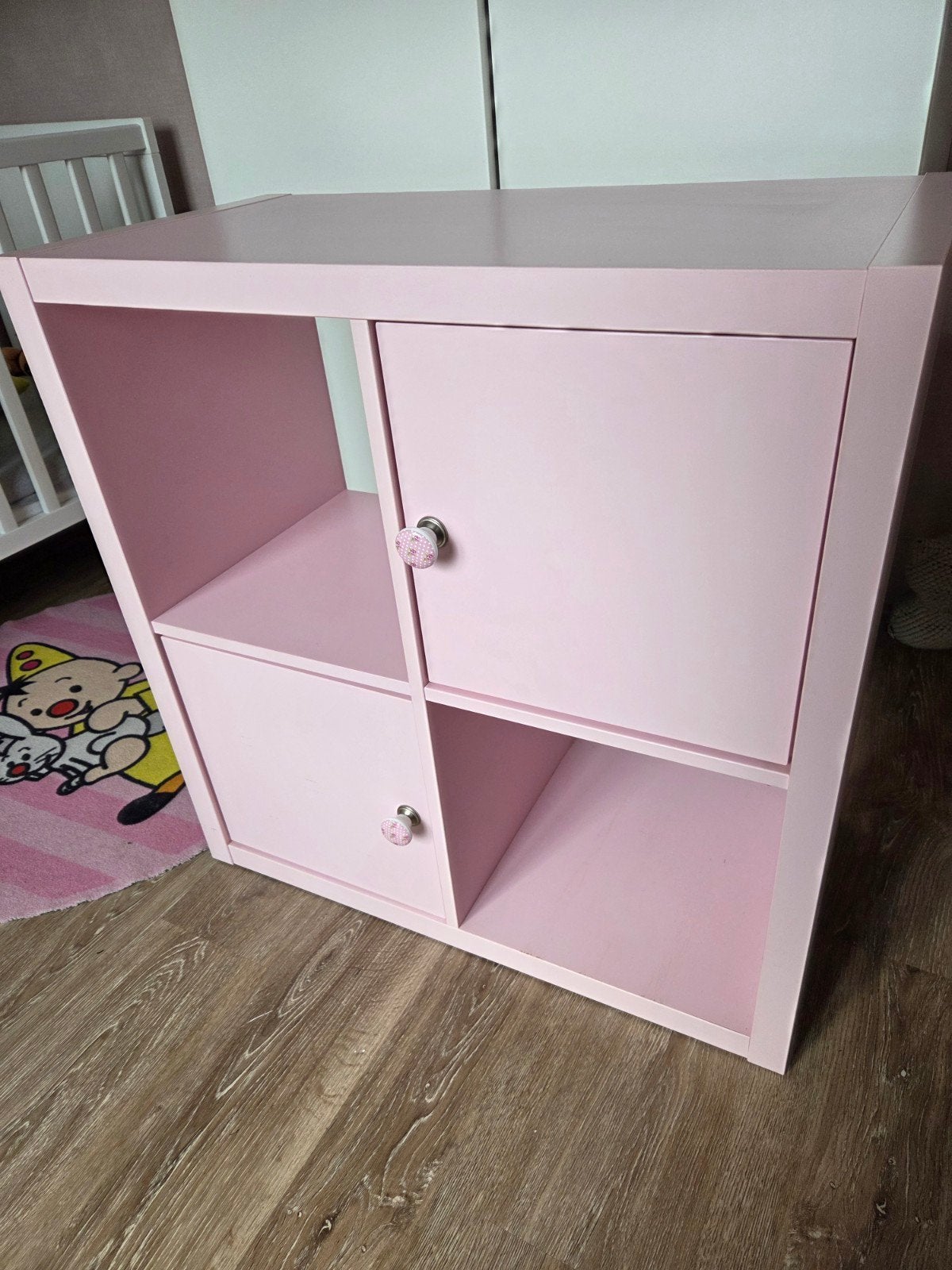 Roze IKEA Kallax kast – 4 vakken, Ophalen, Gebruikt