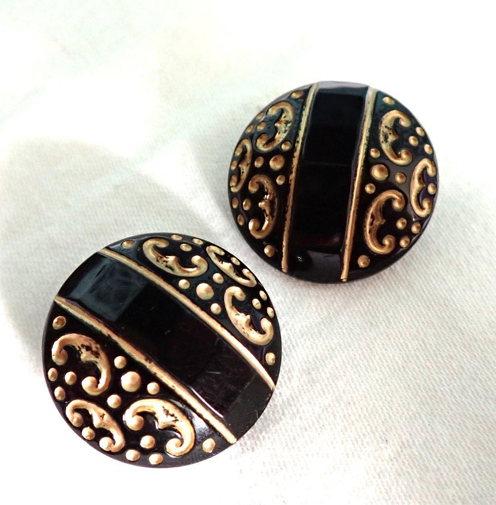 Vintage clips, Sieraden, Tassen en Uiterlijk, Verzenden, Zo goed als nieuw, Zwart, Overige materialen