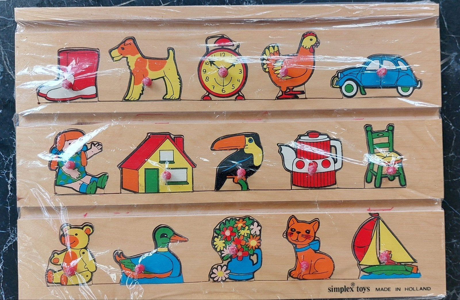 Houten Kinderpuzzel Simplex Toys - Educatief Speelgoed, Ophalen, 2 tot 4 jaar, Gebruikt, Van hout