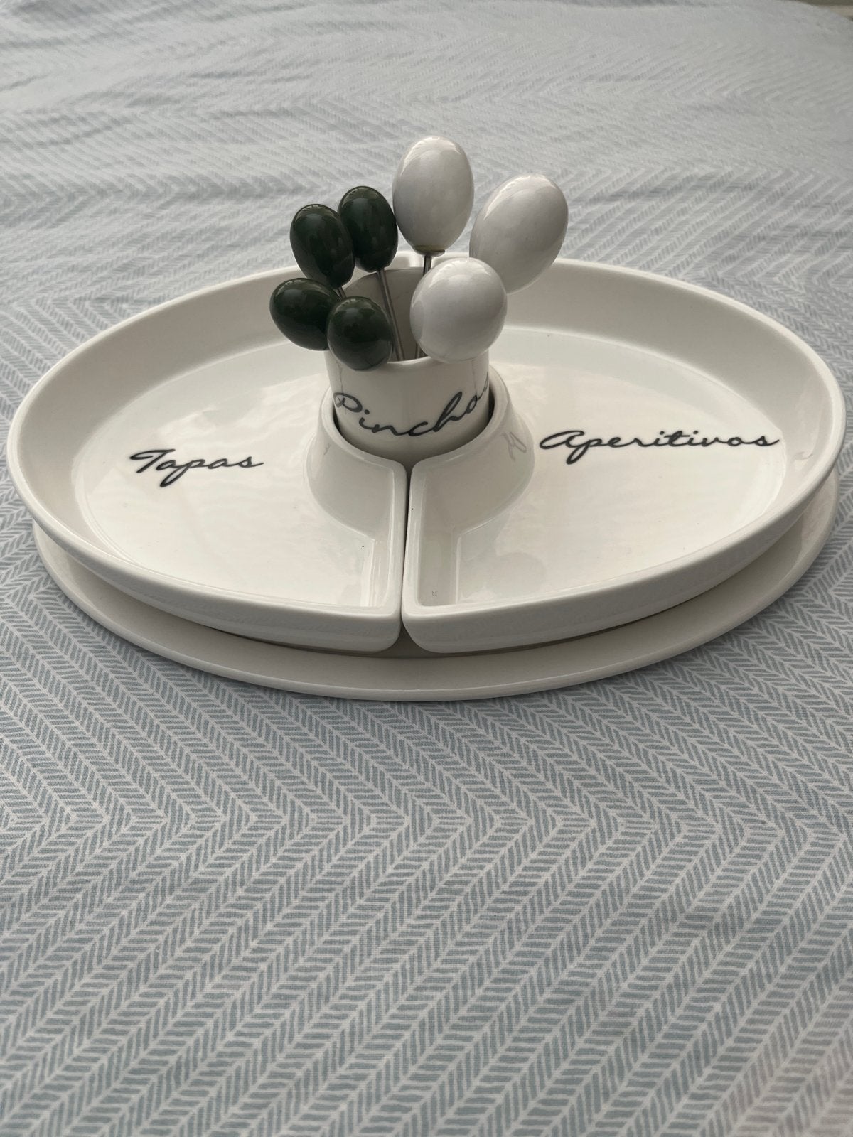 Riviera Maison Tapas/Aperitief Set met Prikkers, Ophalen, Gebruikt, Overige merken, Keramiek