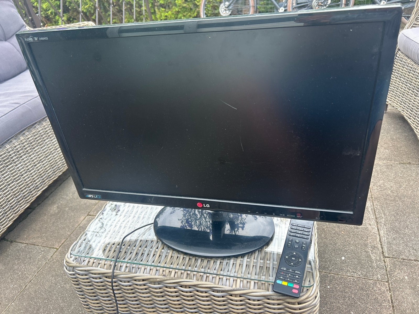 LG 24MA53D-PZ IPS LED TV Monitor met Afstandsbediening, 50 Hz, Ophalen of Verzenden, LG, Gebruikt