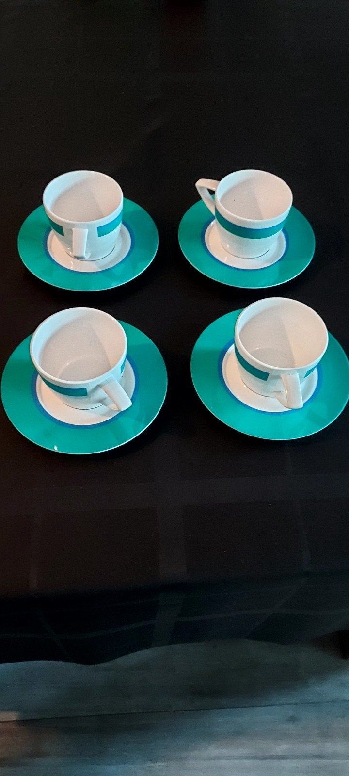 Vintage Mepal Rosti Melamine Kop en Schotel Set (4 stuks), Caravans en Kamperen, Ophalen of Verzenden, Gebruikt