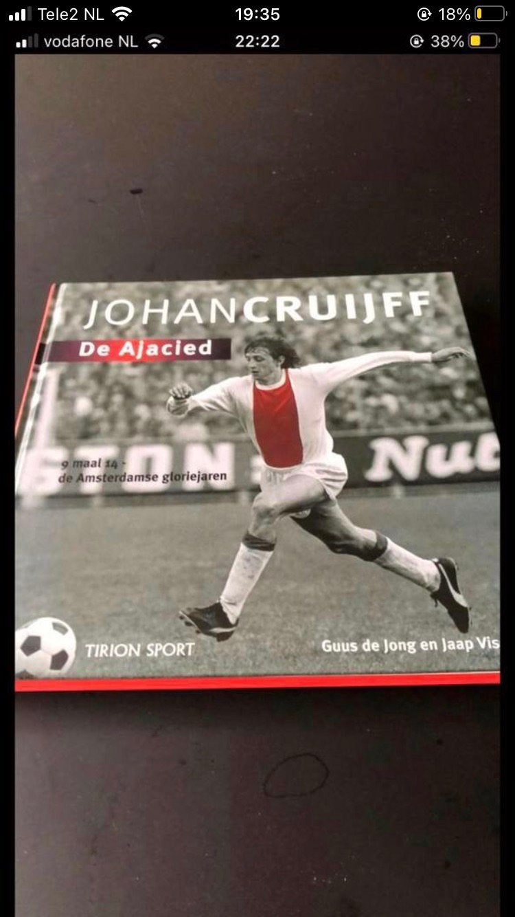 Johan Cruyff de ajacied, Ophalen of Verzenden, Zo goed als nieuw, Ajax, Poster, Plaatje of Sticker