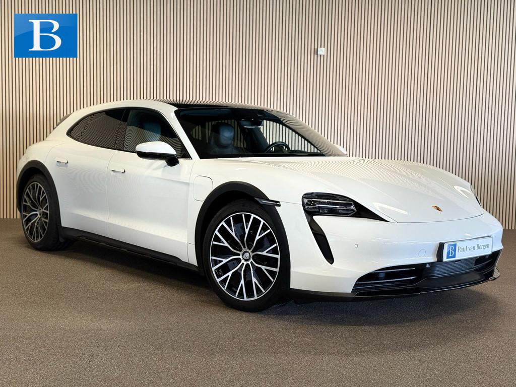 Porsche Taycan Cross Turismo 4 93 kWh-SOH 90%-PANORAMA-ADAP., Auto's, Porsche, 12 maanden, Zwart, 4 stoelen, Wit