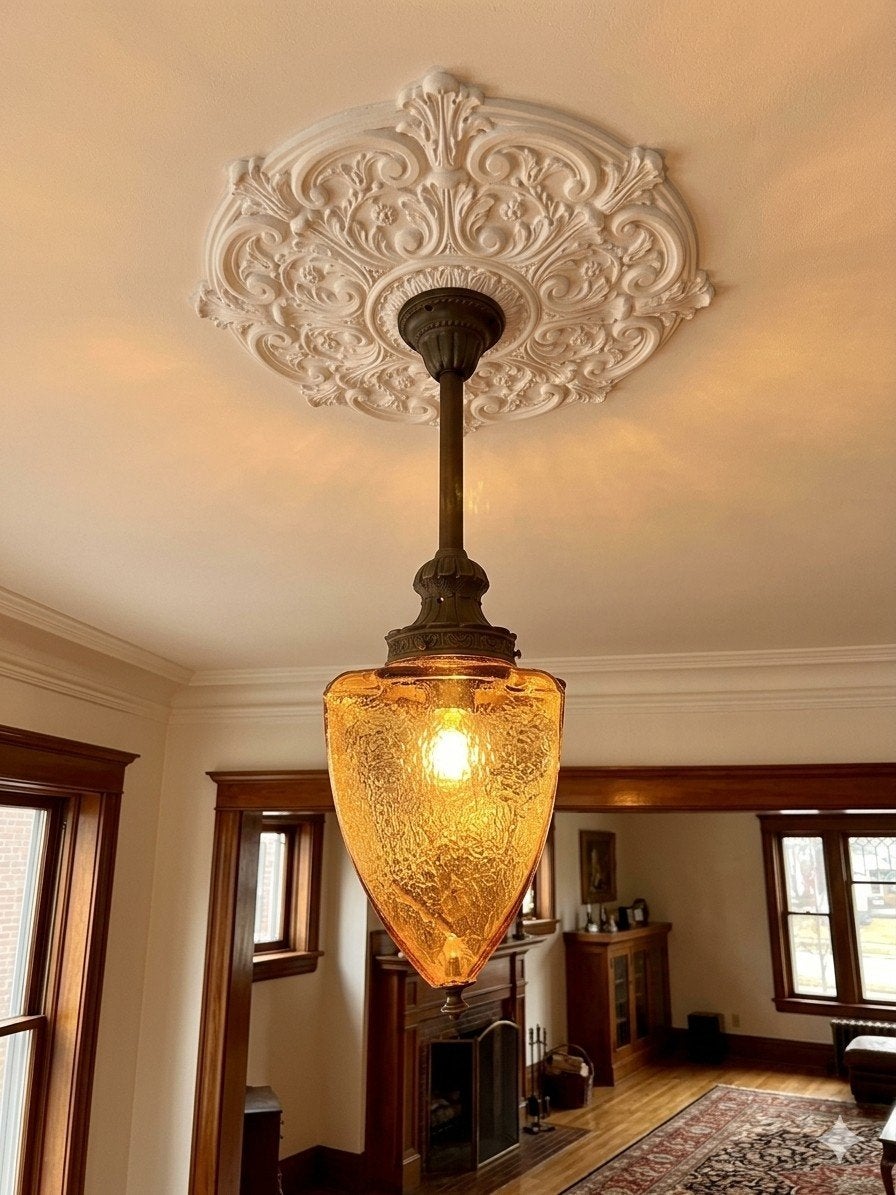 prachtige Art Deco lamp Amberkleur/waterval, Antiek en Kunst, Ophalen of Verzenden