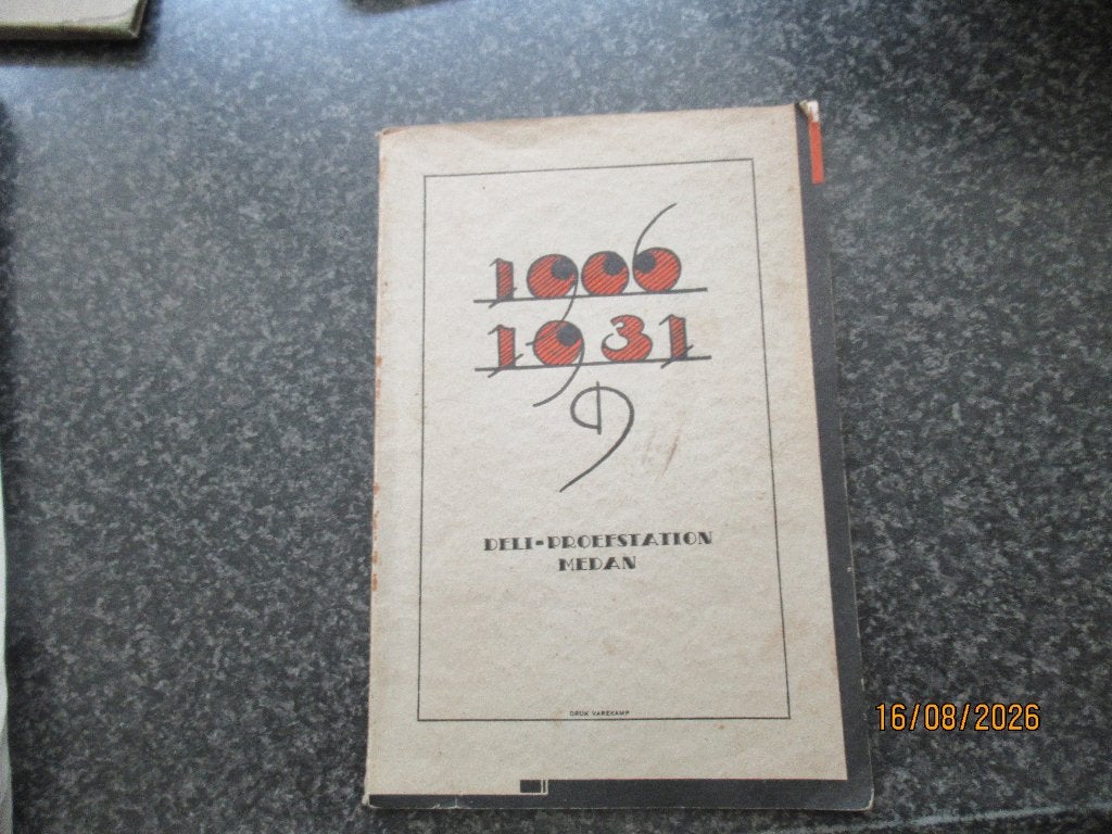 ZELDZAAM BOEK- DELI PROEFSTATION MEDAN- NED. INDIE1906-1931, 20e eeuw of later, Ophalen of Verzenden, Zo goed als nieuw, Azië
