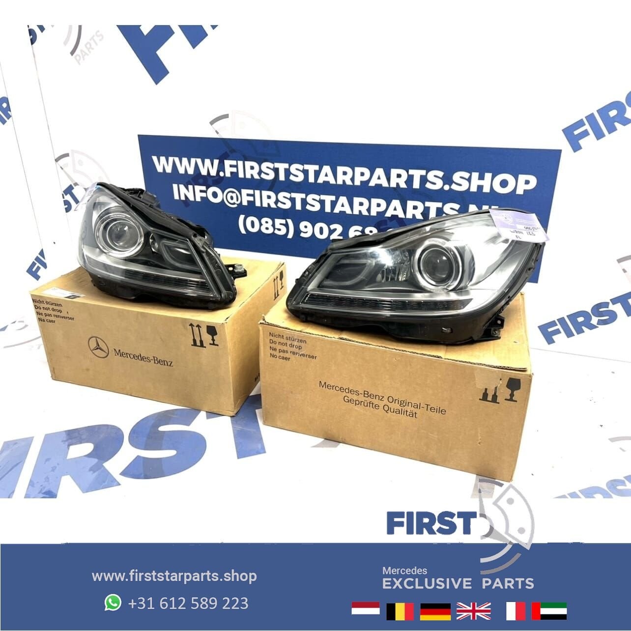 W204 C204 S204 ILS KOPLAMPEN SET LINKS + RECHTS Mercedes C K, Gebruikt, -, Ophalen of Verzenden, -