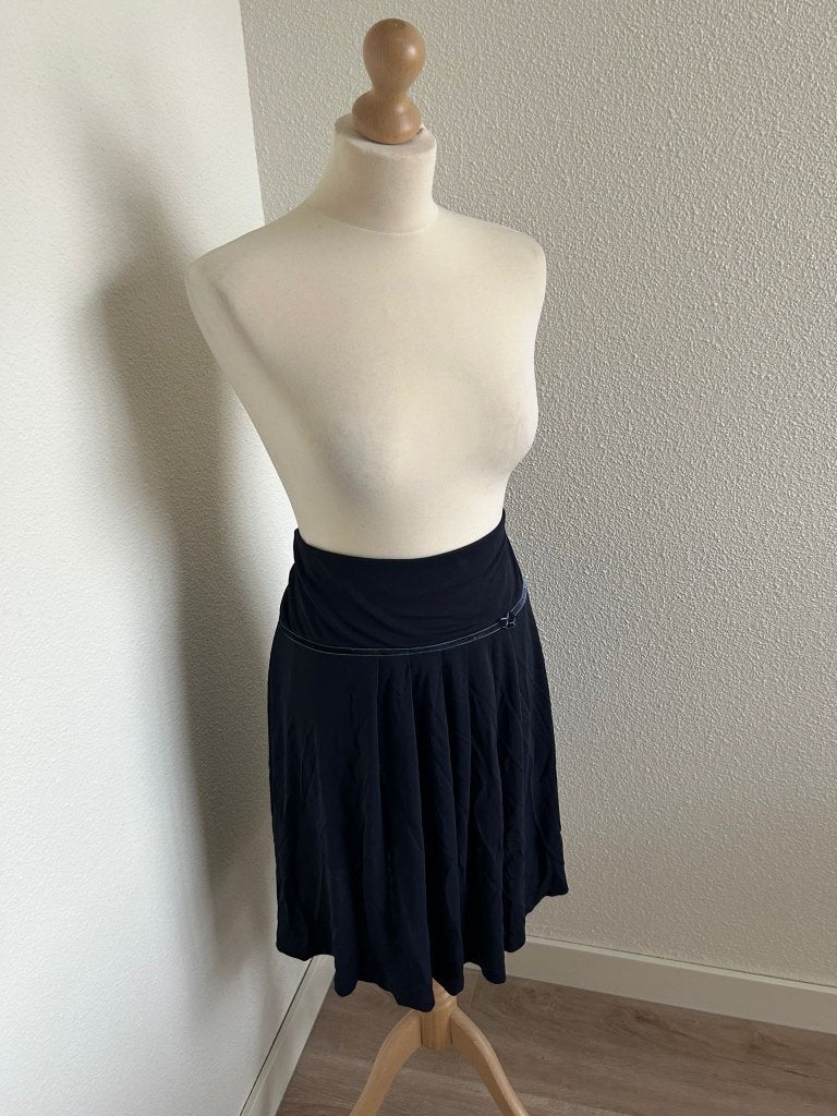 King Louie maat M midi rok marine blauw 339, Kleding | Dames, Maat 38/40 (M), Blauw, Ophalen of Verzenden, Zo goed als nieuw