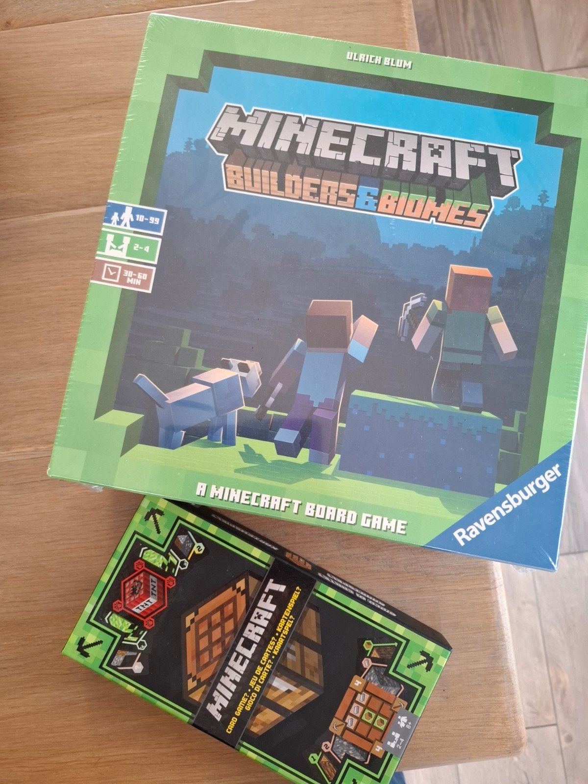 Minecraft Builders & Biomes (nieuw) + Minecraft Card Game, Drie of vier spelers, Ophalen of Verzenden, Nieuw, Ravensburger