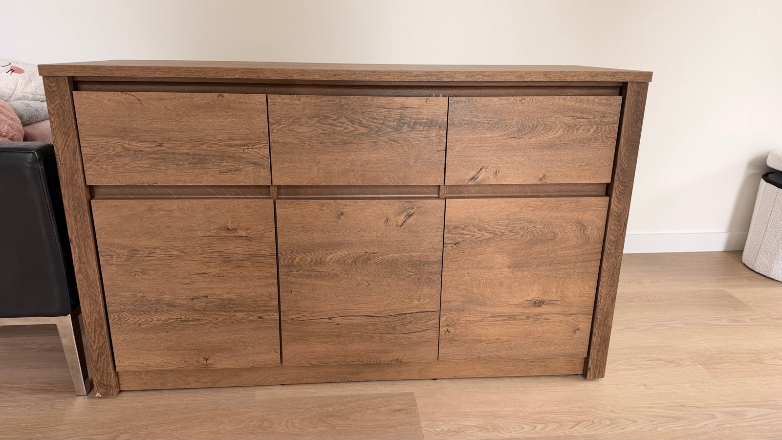 JYSK Vedde Sideboard - Wild Eikenkleur, Ophalen, Gebruikt, 100 tot 150 cm, Met lade(s)