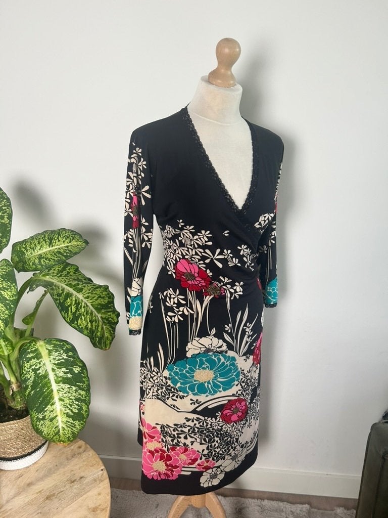 King Louie maat L bloemen crossdress 3558, Zwart, Maat 42/44 (L), Ophalen of Verzenden, Zo goed als nieuw