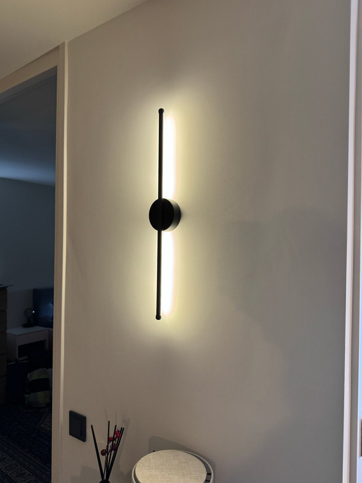 Set van 5 Minimalistische Zwarte LED Wandlampen - Warm Wit, Huis en Inrichting, Lampen | Wandlampen, Ophalen, Zwart, Nieuw, Overige fittingen