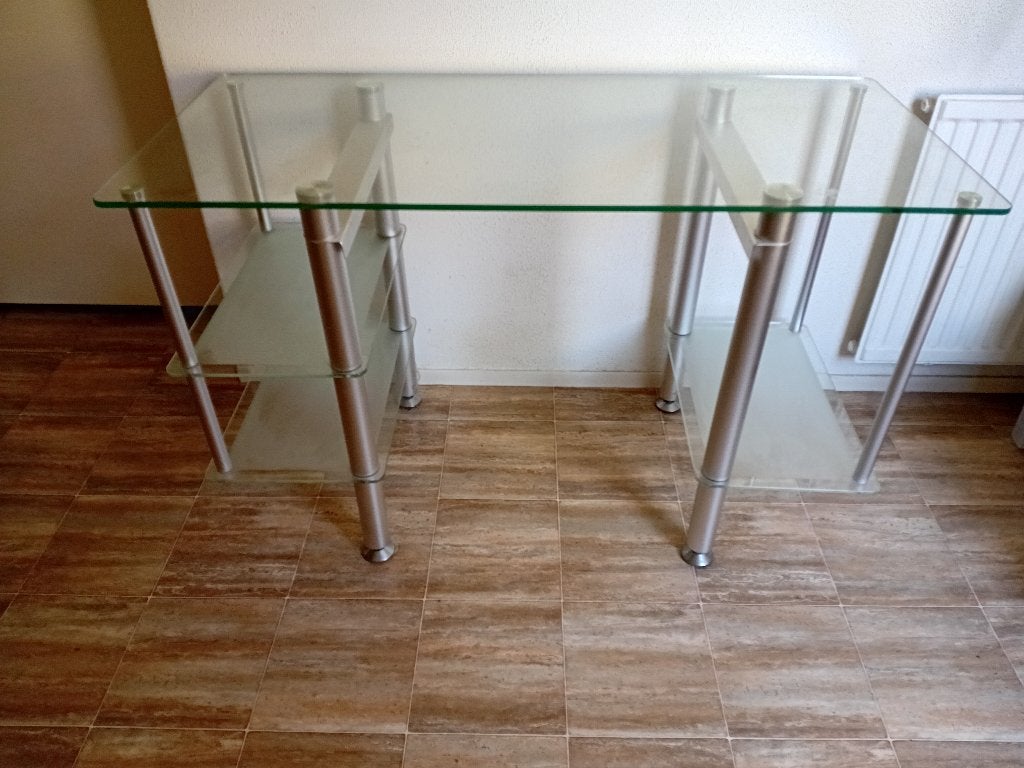 Glazen bureau, Ophalen, Demontabel, Gebruikt, 120 cm