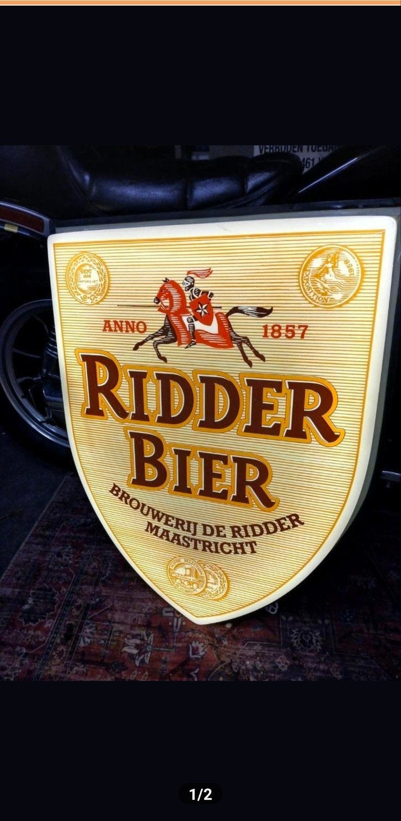 zeldzame Ridder Bier uit Maastricht lichtreclame, Ophalen of Verzenden, Gebruikt