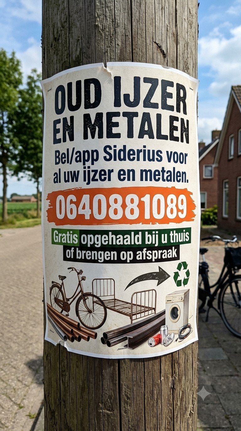 Oud ijzer en metalen, Tuin en Terras, Haardhout, Minder dan 3 m³, Ophalen of Verzenden
