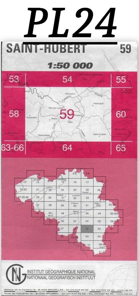 Pl24 plattegrond saint hubert belgië, Gelezen, 2000 tot heden, Ophalen of Verzenden, Landkaart