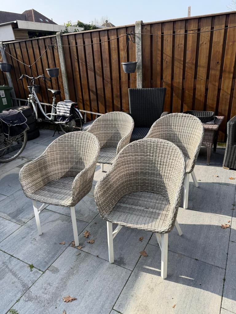 4 kuip tuin stoelen, Ophalen, Gebruikt, Wicker