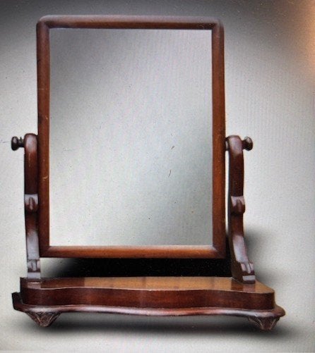 Mahoniehouten Engelse kapspiegel (swing mirror., Antiek en Kunst, Antiek | Spiegels, Ophalen, Rechthoekig, Minder dan 50 cm, Minder dan 100 cm
